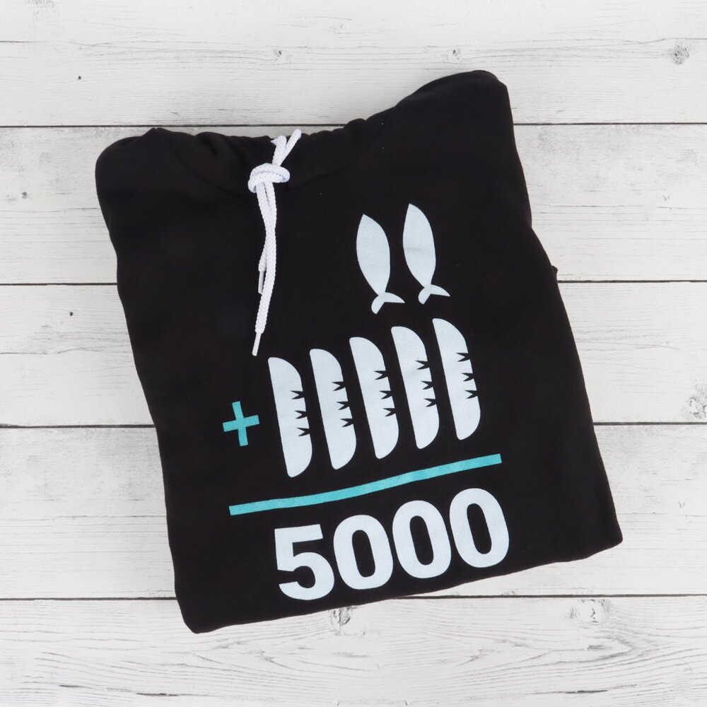 The Chosen 2+5=5000 Black Hoodie, Adult Medium, NEW!